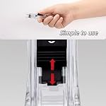 Agrafeuse à pince portable - Comprend 100 Clips réutilisables,Mini Push Clip Stapler, distributeur de clams de papier portatif pour le bureau de bureau de documents d'école à domicile (2pcs Noir transparent)