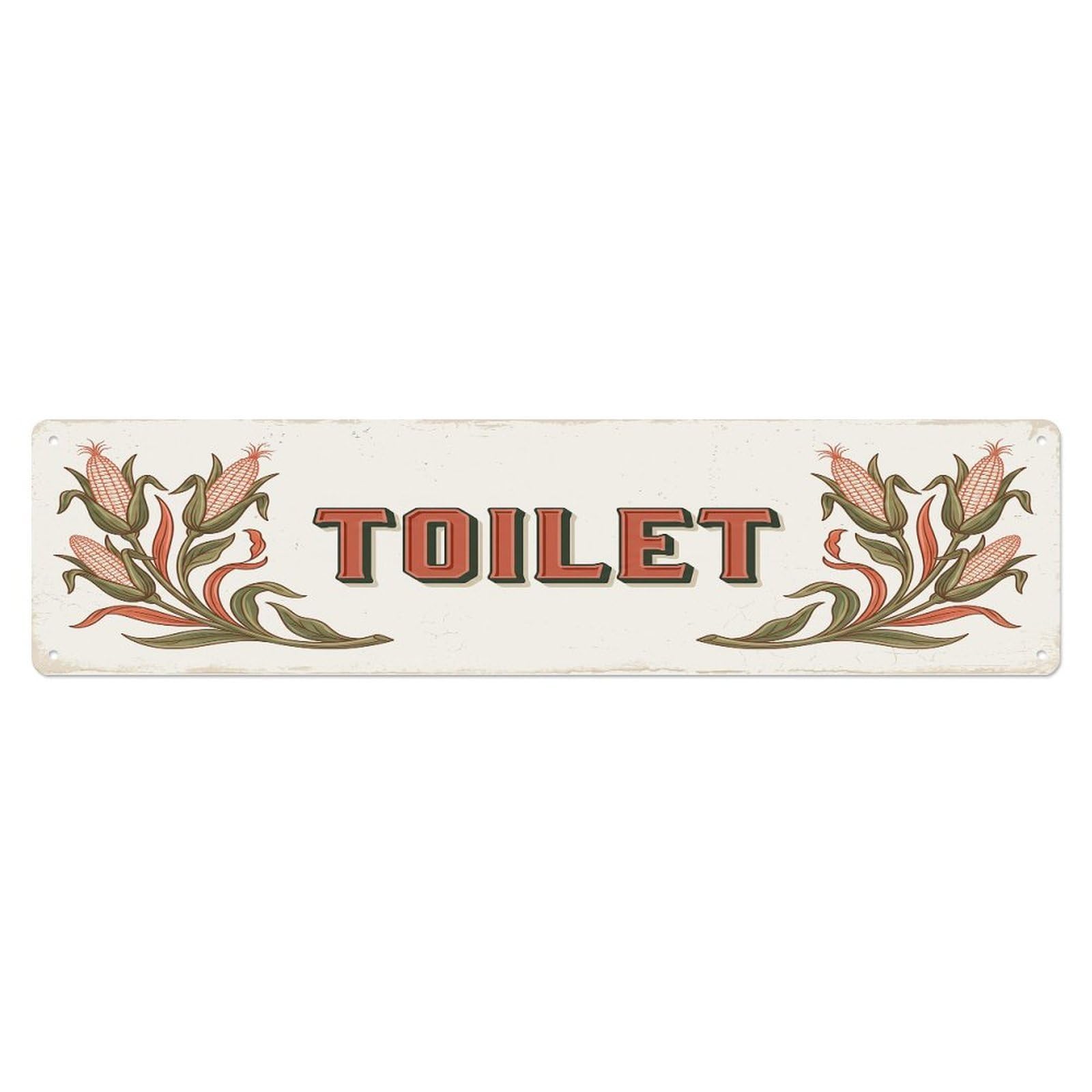 Cmhok Vintage Style Toilet Signage Corn Vintage Metal Tin Sign Wall Decor For Cafe, Club, Garden Metal Poster 4X16inch