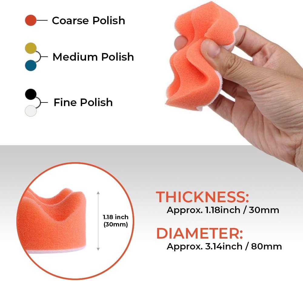 CANOPUS Buffing Pads, Polishing Pad Kit, Buffer for Car Detailing, Polishing Wheel for Drill, Car Polishers and Buffers Kit for Sanding, Polishing, Waxing & Sealing Glaze, 3 inch, 11 Pieces
