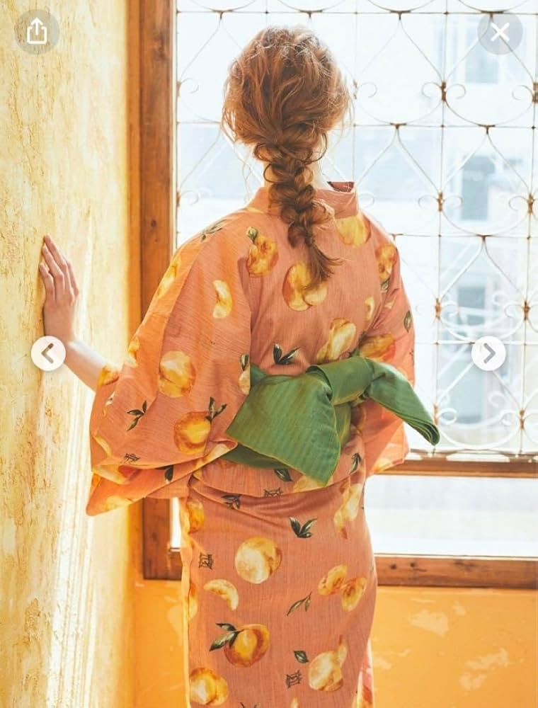 Maison de FLEUR 果音 白桃浴衣 Maison de FLEUR 果音 白桃浴衣 - メルカリ