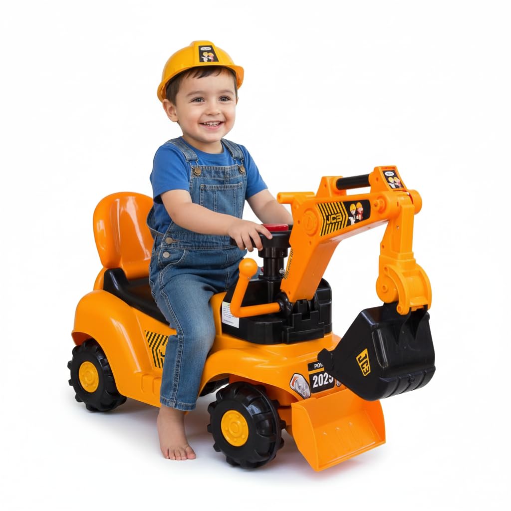 Junior JCB Excavator, Kids Ride-On Excavator Toy Big Size Crane Car with Arm, Digging Bucket and Front Loader Movement, Ride-On Toy for Toddlers Ages 1–3 Years with Music (Heavy Quality)-image-35