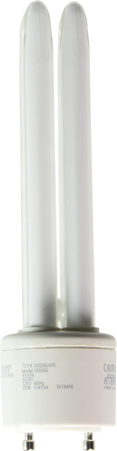 TCP 33109Q Fluorescent PL Quad Tube - 40 Watt Equivalent (only 9w Used) Soft White (2700K) 500 Lumens - GU24 Base
