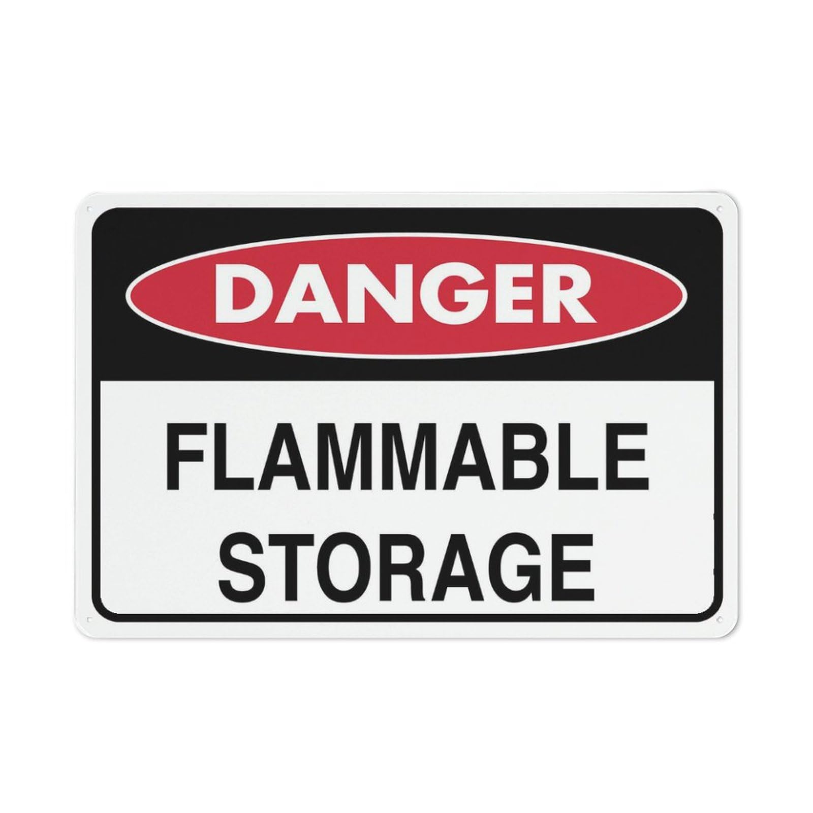 Danger - Flammable Storage Sign, 8x12 Inch Rust-Free Aluminum Outdoor Metal Tin Sign for Home, Business, Yard