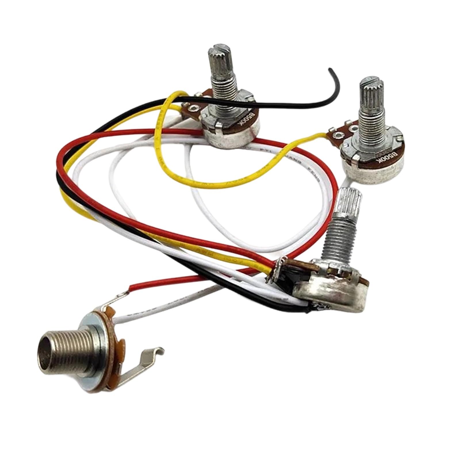 Juego De 10 Cables De Bajo Con Potenciómetros Precableados De 500K Y 2T1V Para Accesorios De Guitarra Eléctrica | Arnés de guitarra