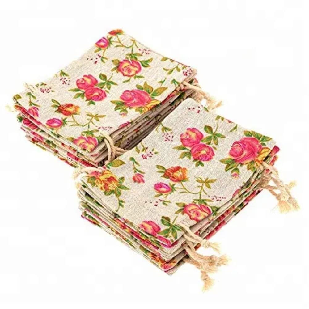 SATYAM KRAFTSATYAM KRAFT 10 Pcs Mini Jute Potli Bags | Gift Pouch for Diwali, Deepawali,Baby Shower, Wedding,Corporate Gifting, Party Favors, Gift Packing, Return Gift, Jewellery, Sweets, Dry Fruits & Chocolates.