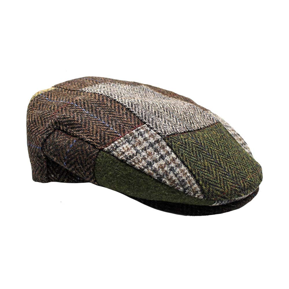 Mucros WeaversIrish Trinity Patch Cap, Irish Hat for Men, Wool Newsboy Cap, Flat Wool Hat