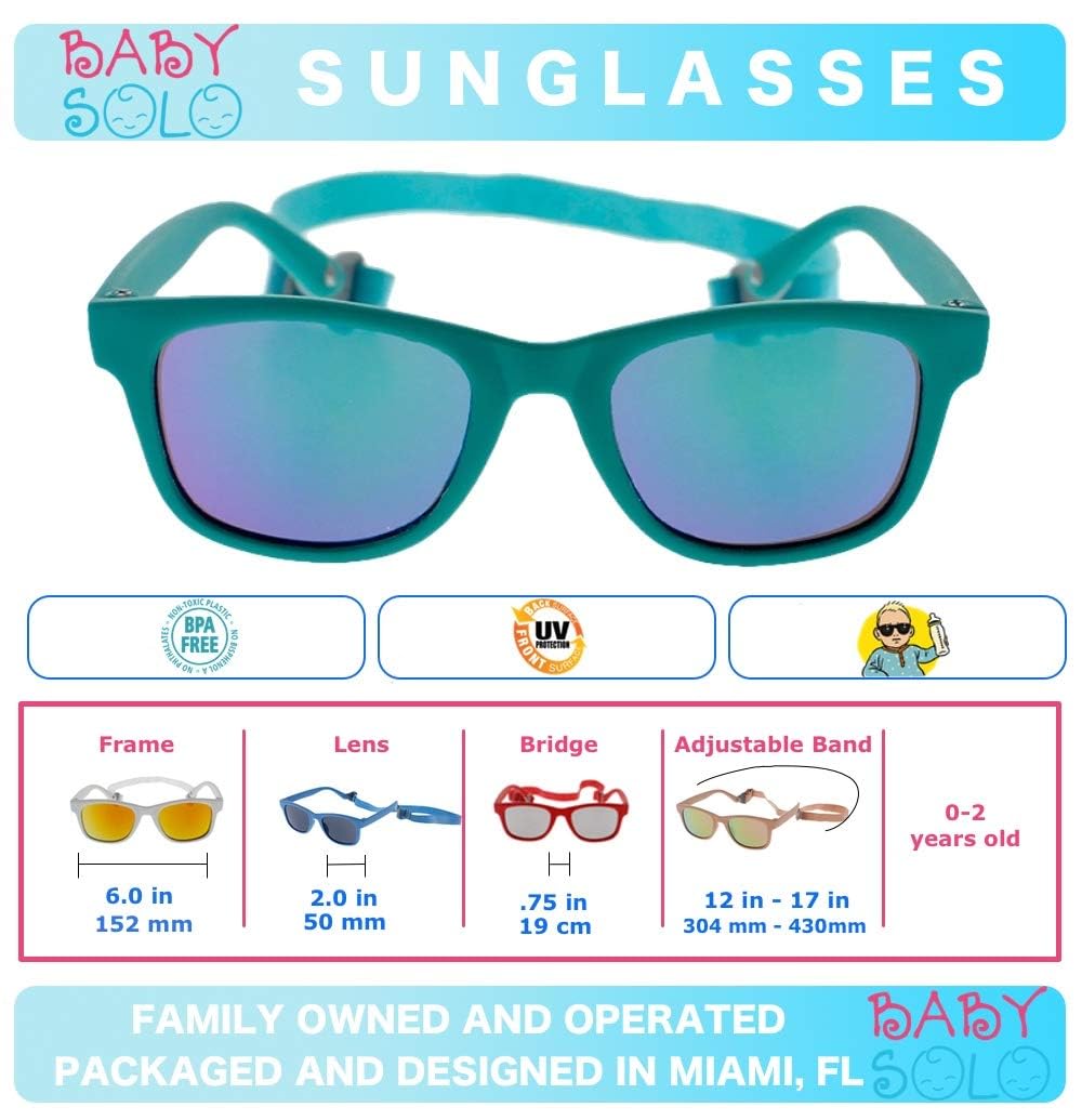 Baby Solo Babyfarer Baby-Sonnenbrille, sicher, weich, verstellbar und entzückend, 0-24 Monate