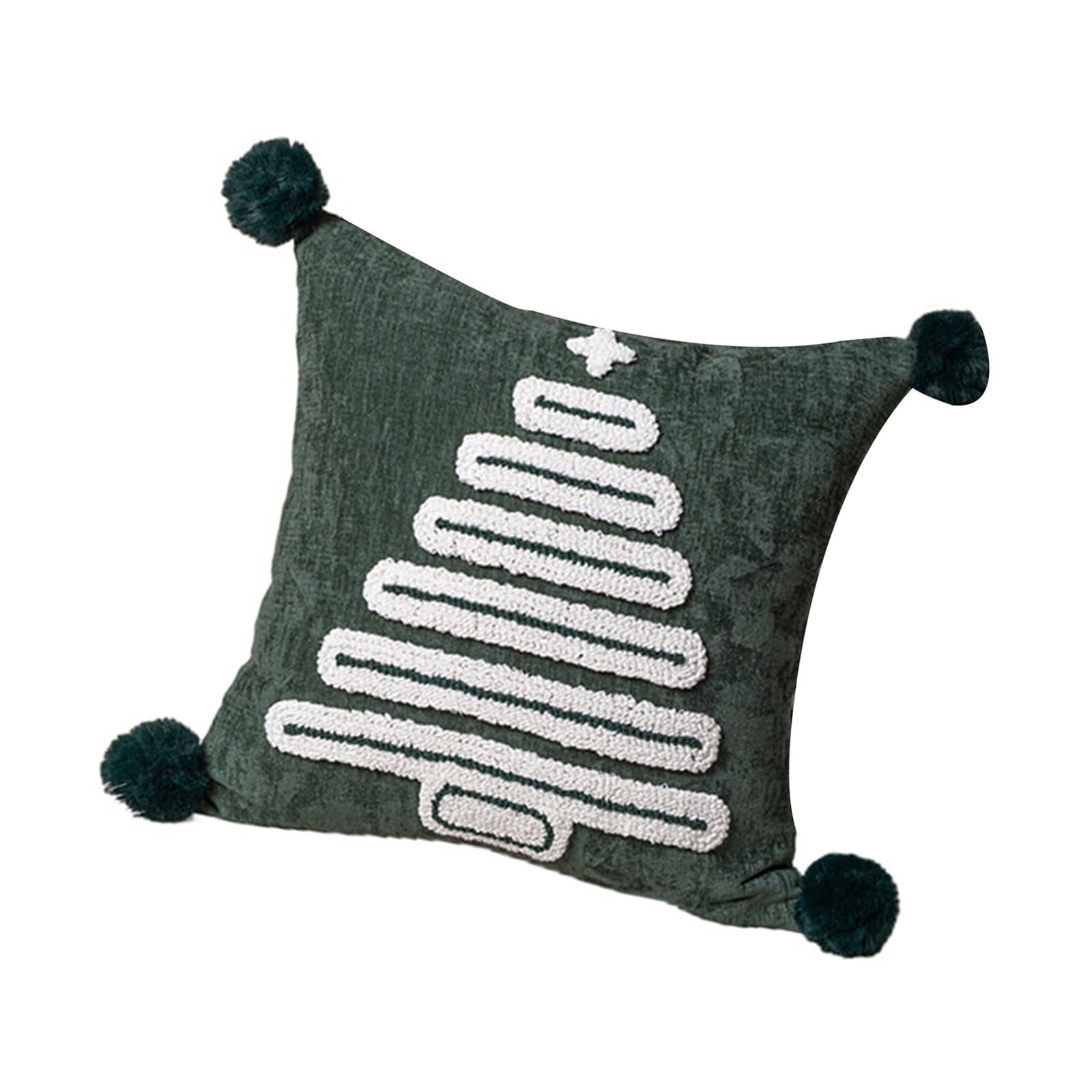 Nucelit Chenilles Pillow Cover with Christmas Tree Designs Sturdy Pillowcase for Sofa Christmas Home Decoration Cushion Cover