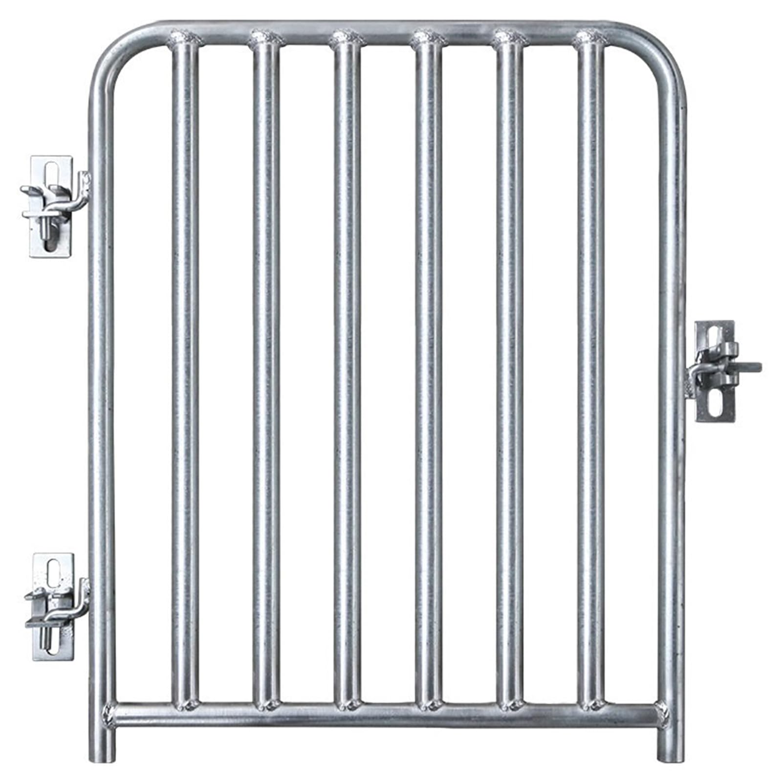 DPSXZMZ Heavy Duty Livestock Gate Utility Tube Gate, Farm Gate Animal-Safe Utility Livestock Gate, Garden Fence Gate Rust-Resistant Galvanized Fencing Gate For Farm Pasture Corral,Silver,60×80cm