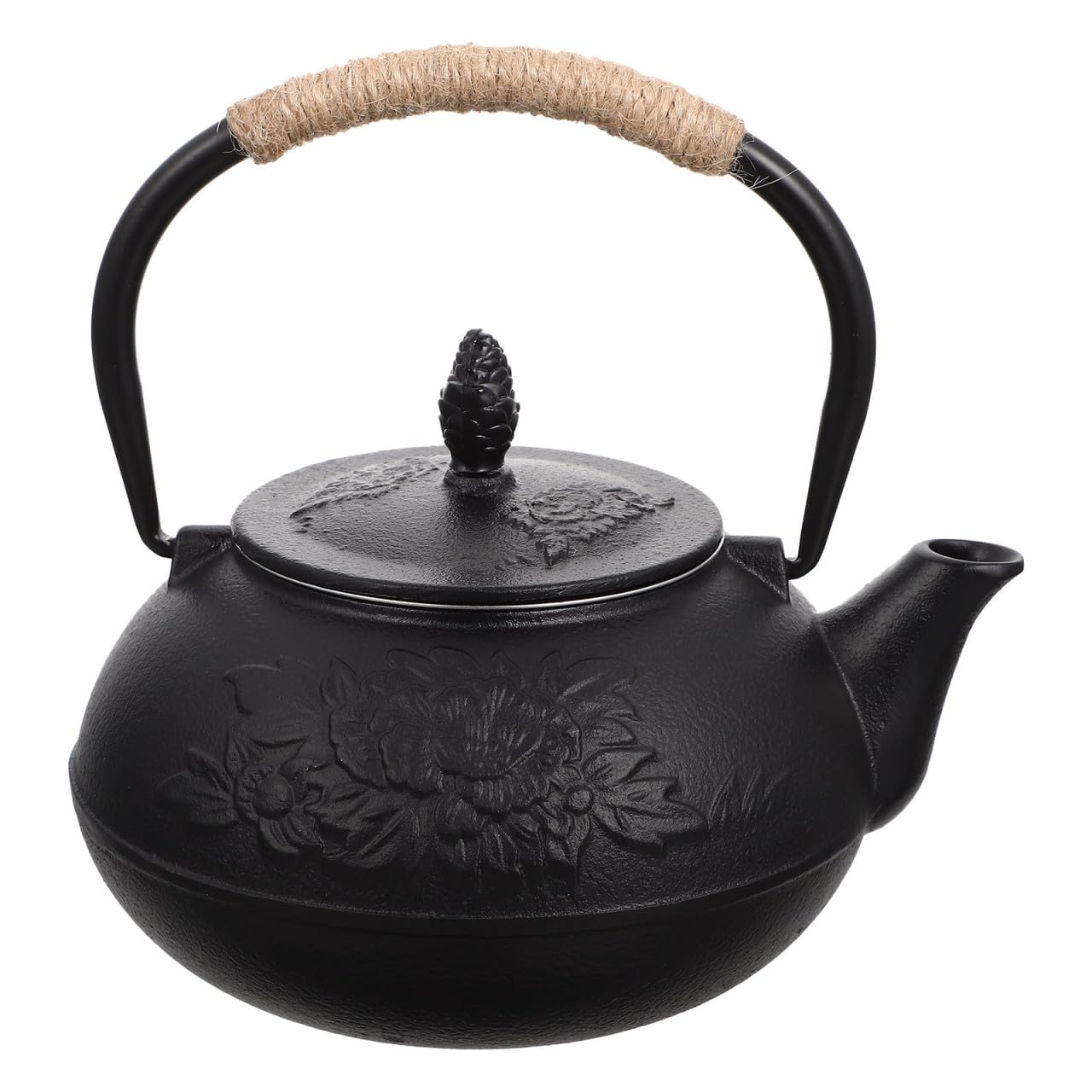 Tetera de Hierro Fundido Diseño Elegante y Excelente Acabado de 900ml Tapa para Calentar Agua y Preparar Té Adecuado para Uso en Fogón