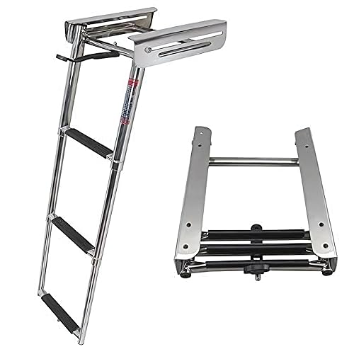 White Water Marine Boat Under Platform Telescoping Ladder with Bracket