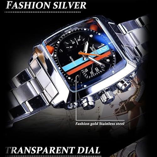 Mastop WM-121 Men Fashion Mechanical Wrist Watch Stainless-Steel Strap Strap Unique Design Automatic-Self-Wind thumb #2