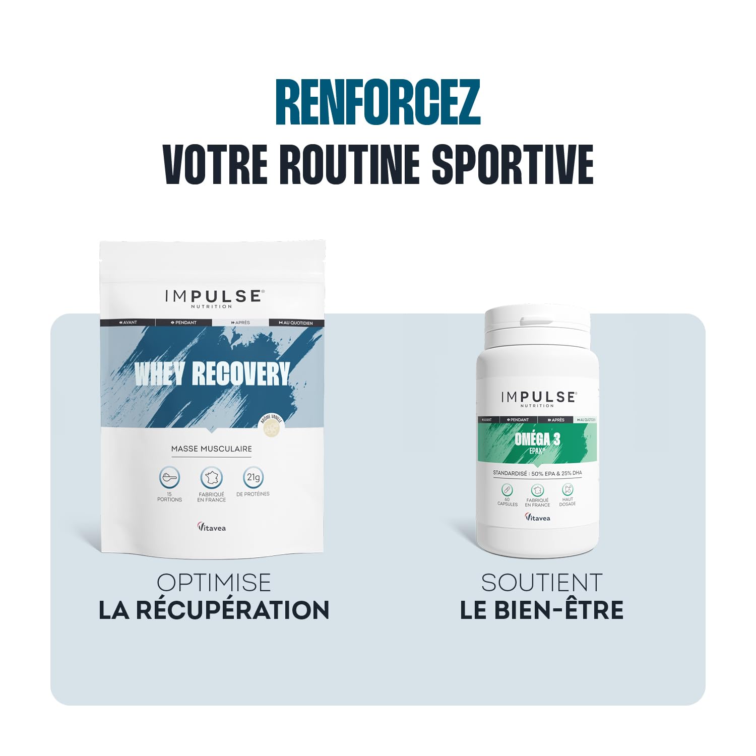 Impulse Nutrition - Whey Recovery Vanille - Complément Alimentaire tout-en-1 pour la Musculation, Récupération & les Articulations - 21g Protéine, 3g Créatine Creapure®, 5g Collagène Peptan® - 525g