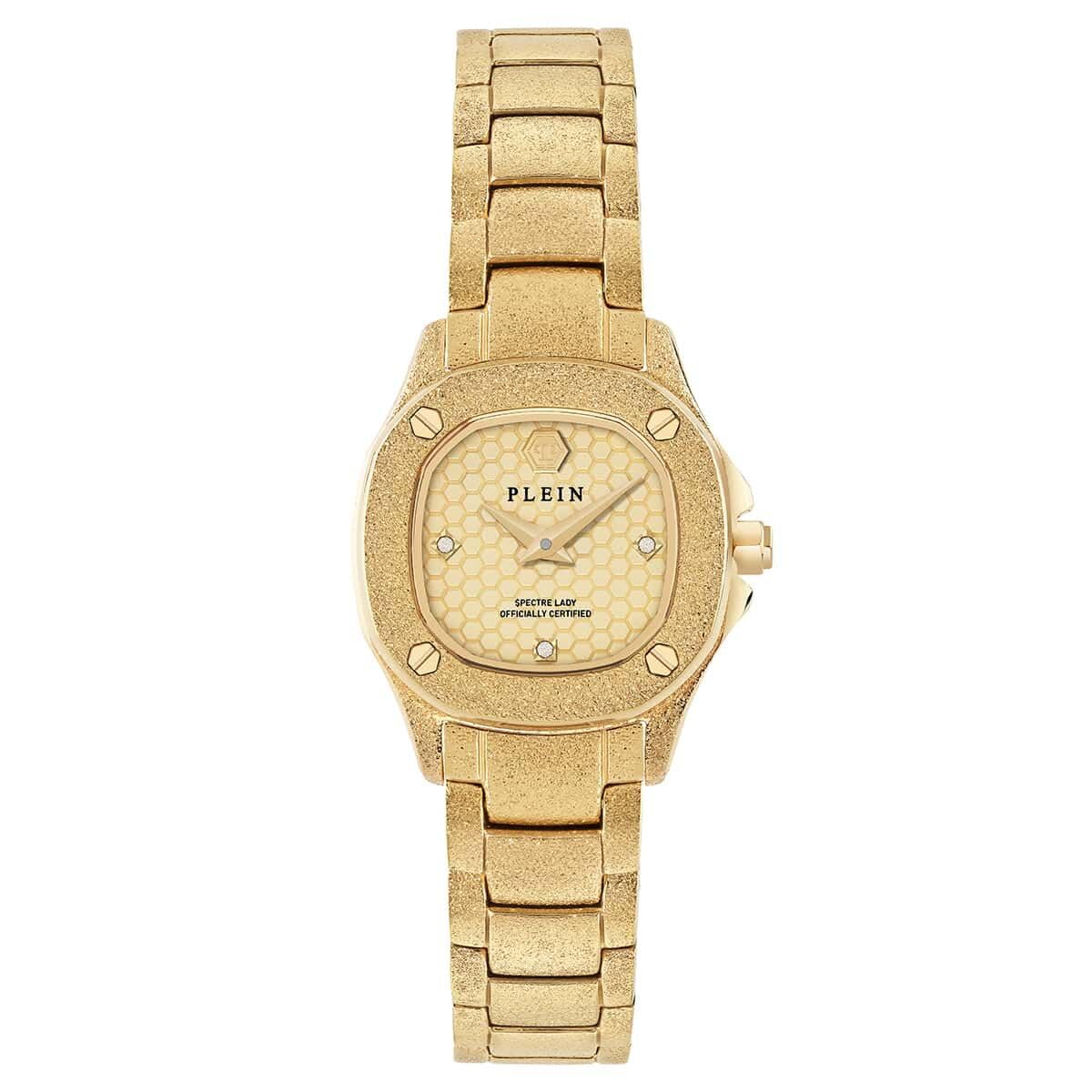 Philipp Plein The Spectre Lady Mini Ipyg Case Gold Dial, Crystal Ipyg Watch
