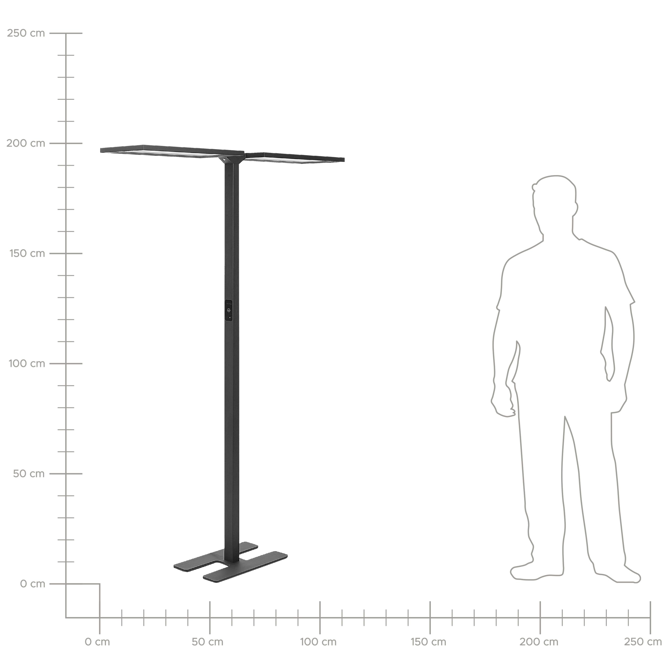 Beliani LED-Stehlampe Metall schwarz mit Bewegungsmelder Touch-Funktion dimmbar Sculptor