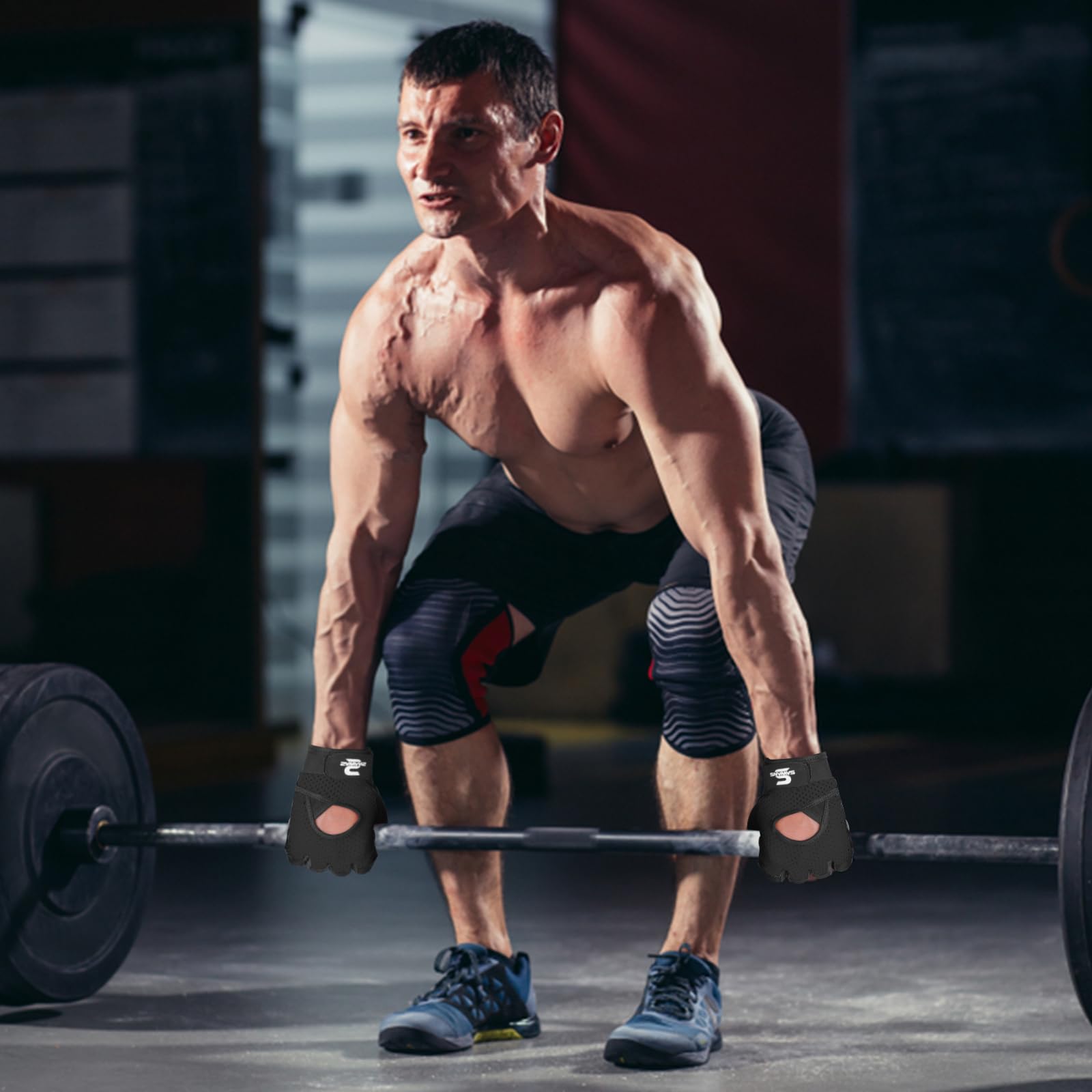 SAWANS Guantes de gimnasio para hombres y mujeres, guantes de levantamiento de pesas, entrenamiento, transpirables, agarre antideslizante, protección de palma de silicona, ajuste cómodo, mancuernas