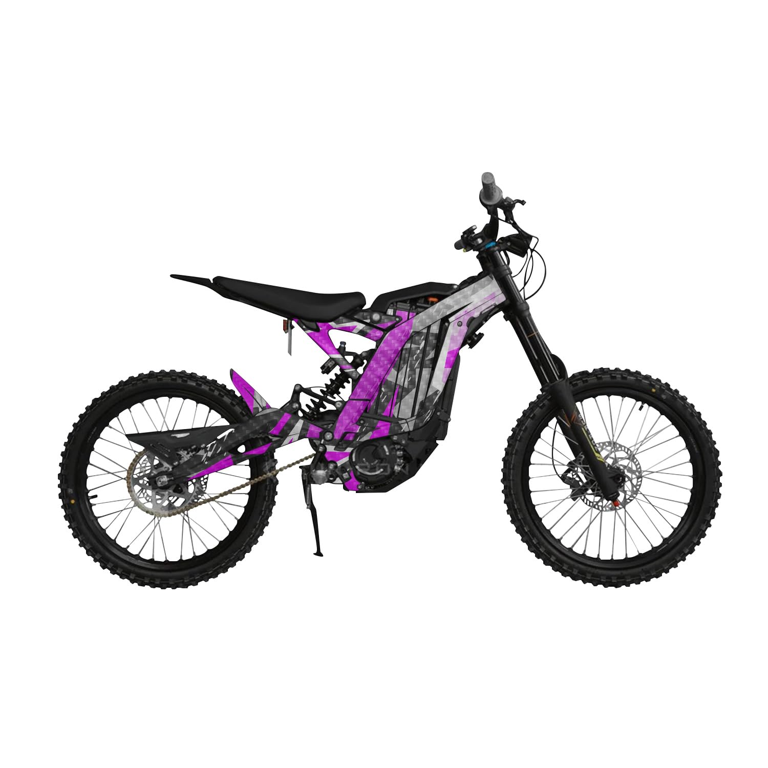 Carbon Fiber Surron Light Bee Graphics Kit Wrap - Grunge Star Magenta - Sur-Ron Skin - Premium 3M Vinyl Protective Wrap Decal Cover - Easy to Apply | Crafted in The USA by MightySkins