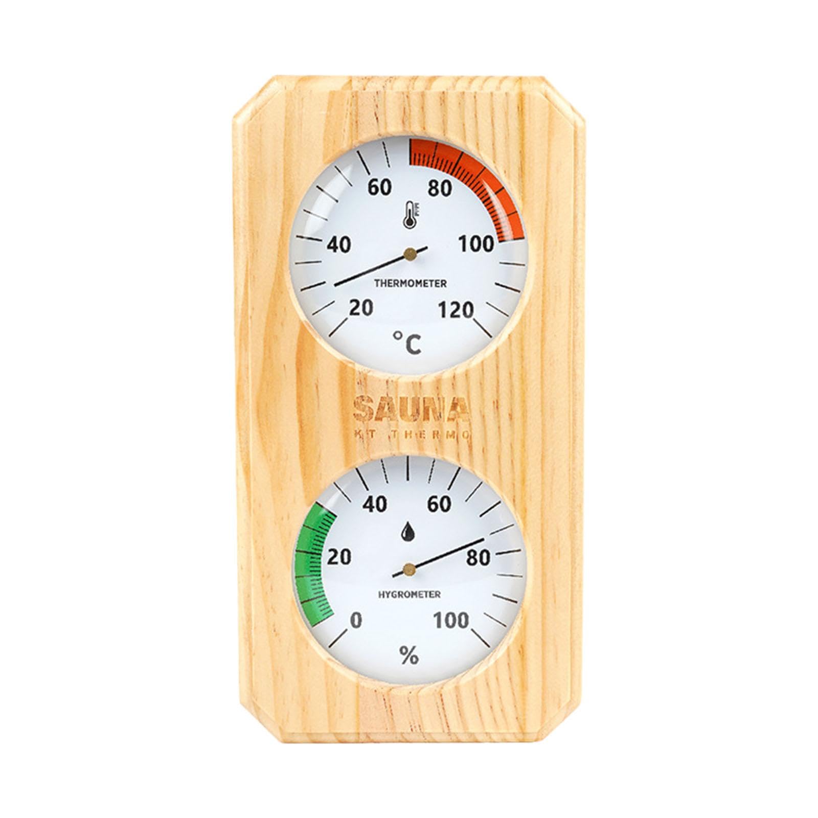 MagiDeal Termometro E Igrometro per Sauna, 2 in 1, in Legno, Facile Installazione, Misuratore di Temperatura E umidità, Celsius Vertical