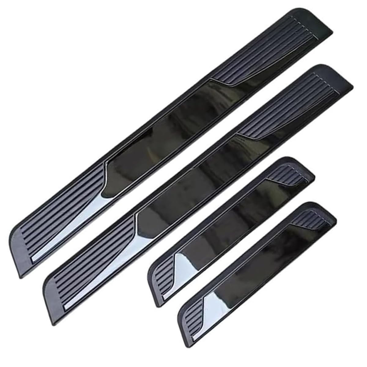 4 Pcs Car Door Sill Protector for GMC Sierra 1500 2WD/4WD 2019-2024, Stainless Steel Threshold Kick Plates Welcome Pedal Strips Anti Scratch Decoration Accessory,B/Black