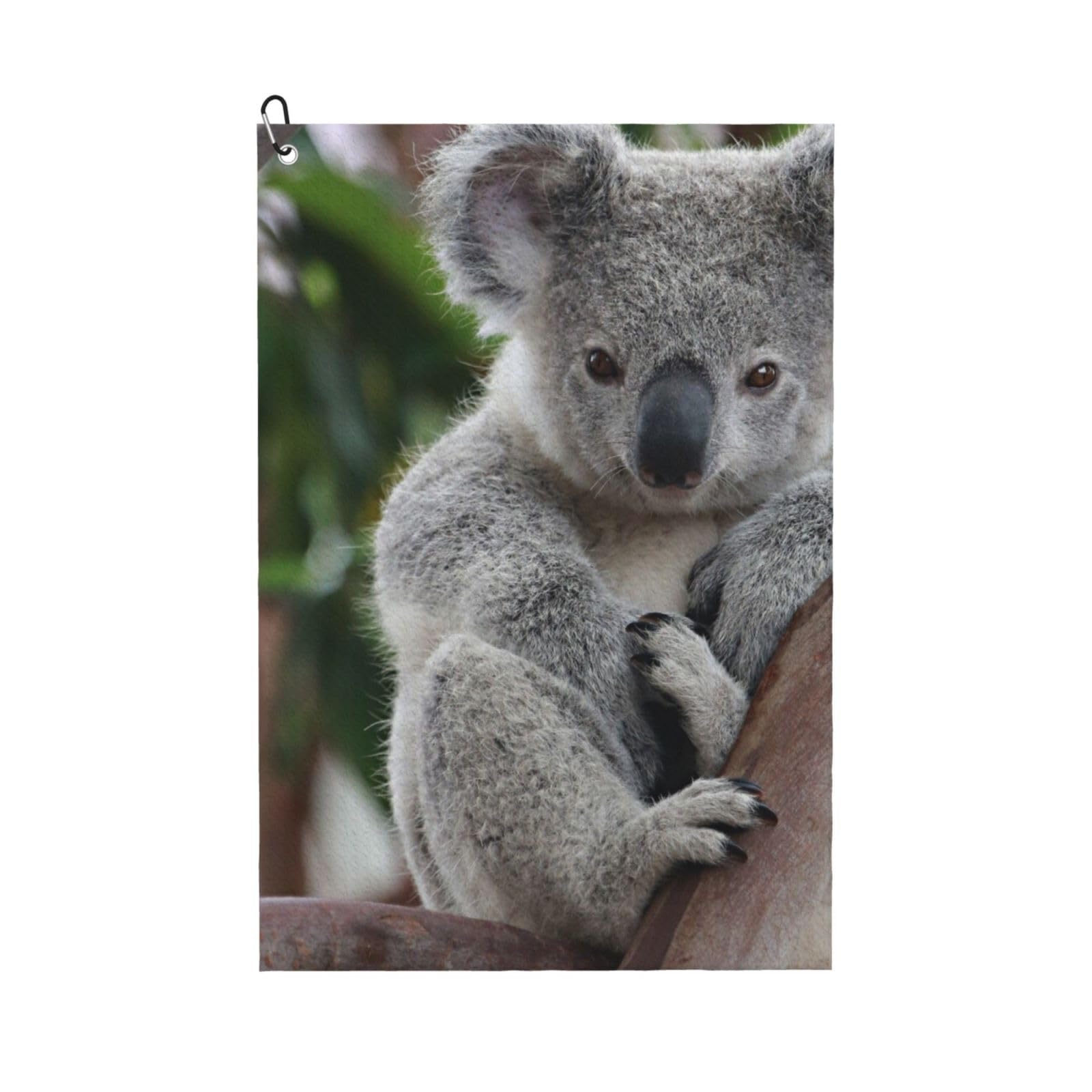 Hnnkloy Cute Koala, 16x24 in Portable Waffle Golf Towels with Carabiner Clip for Golf Bag