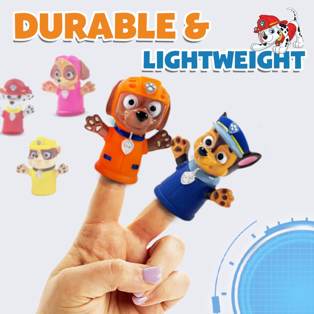 Wembley 5 Pcs Paw Patrol Finger Puppet Toy for Kids Mini Squishy Figure Toys for Boys Girls Party Favors, Shows Playtime, Schools, Return Gifts, Role Play Toys 4
