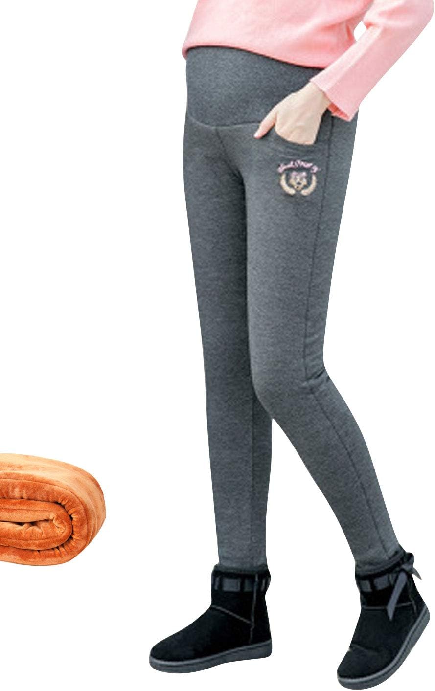 ZGZZ7 Maternity Pregnant Women Winter Thicken Sherpa-Lined Sweatpants Athletic Fleece Joggers Pants