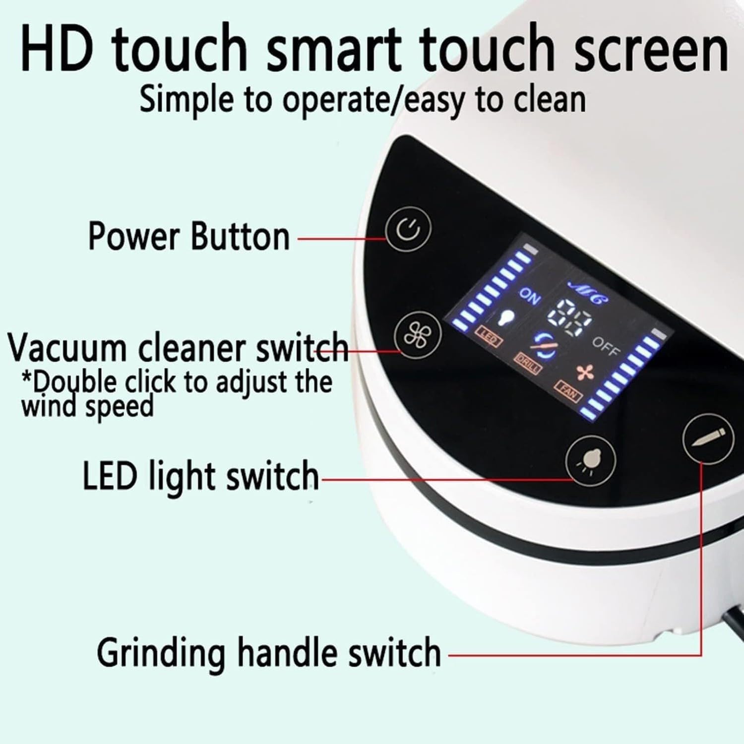 Aspirapolvere Dentale Da Tavolo Professionale,Aspiratore Da Banco Per Lucidatura Dentale,Aspiratore Per Polvere Con Design A LED/Tubo Di Aspirazione Per Laboratorio Odontotecnico,Aiuti Dentali