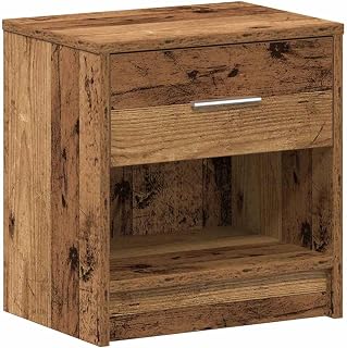 vidaXL Bedside Table with Drawer Aged Wood 39x28x41cm, Night Table Side Table, Cupboard, Bedroom Table, Dresser, Bedside Table with Drawers, Side Table with Drawers