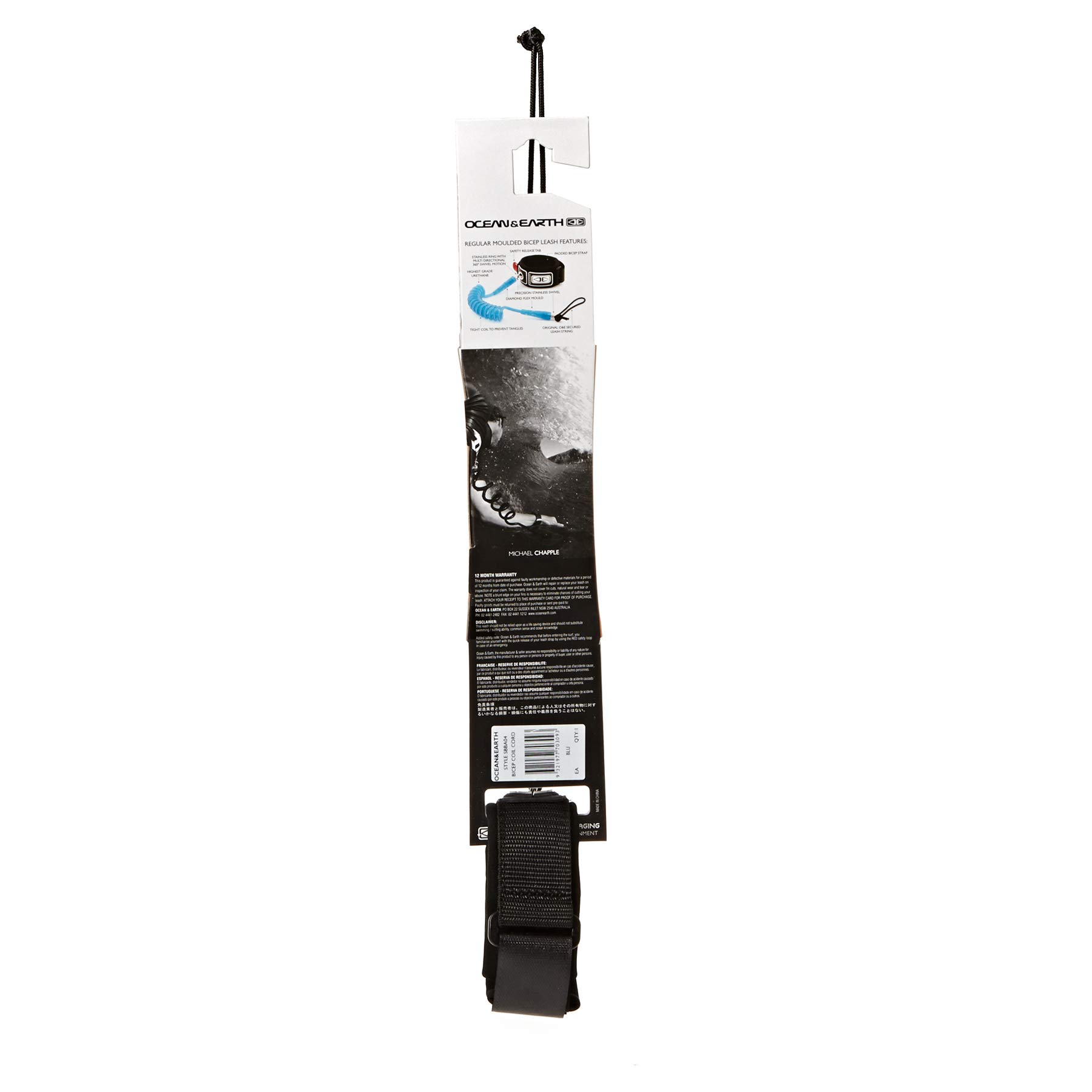 Image secondaire de Ocean and Earth Bicep Coil Padded Bodyboard Leash One Size Blue