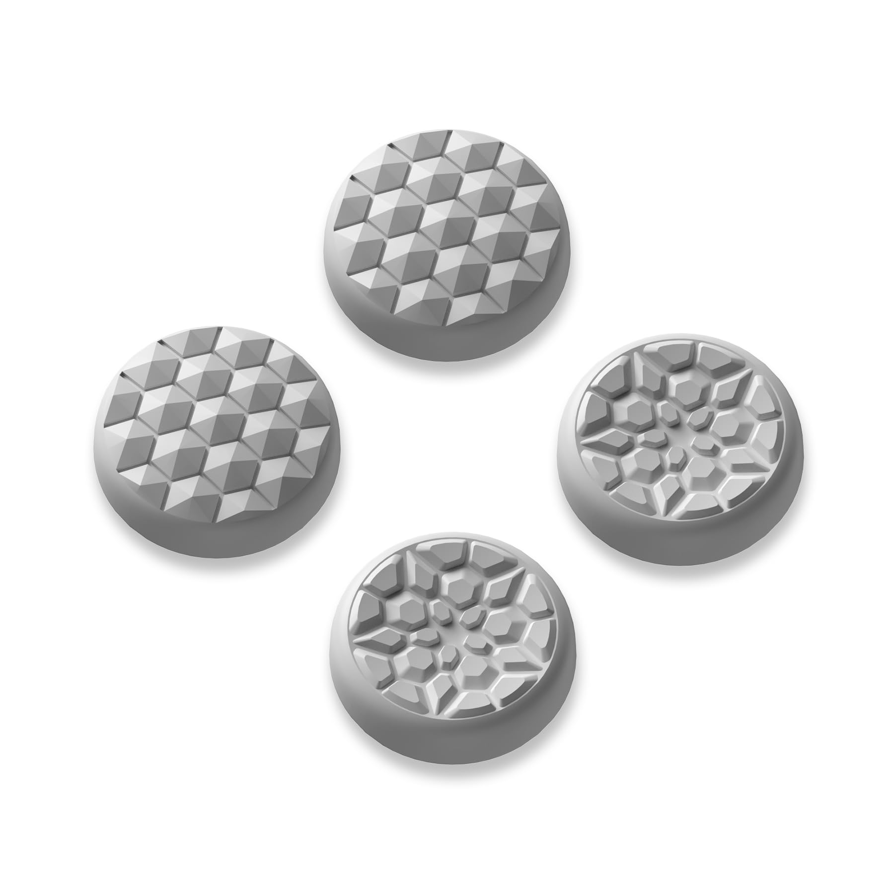 PlayVital Thumb Grip Caps for Steam Deck LCD & OLED, Silicone Thumbsticks Grips Joystick Caps for Steam Deck Accessories - Diamond Grain & Crack Bomb Design Cool Gray - 1