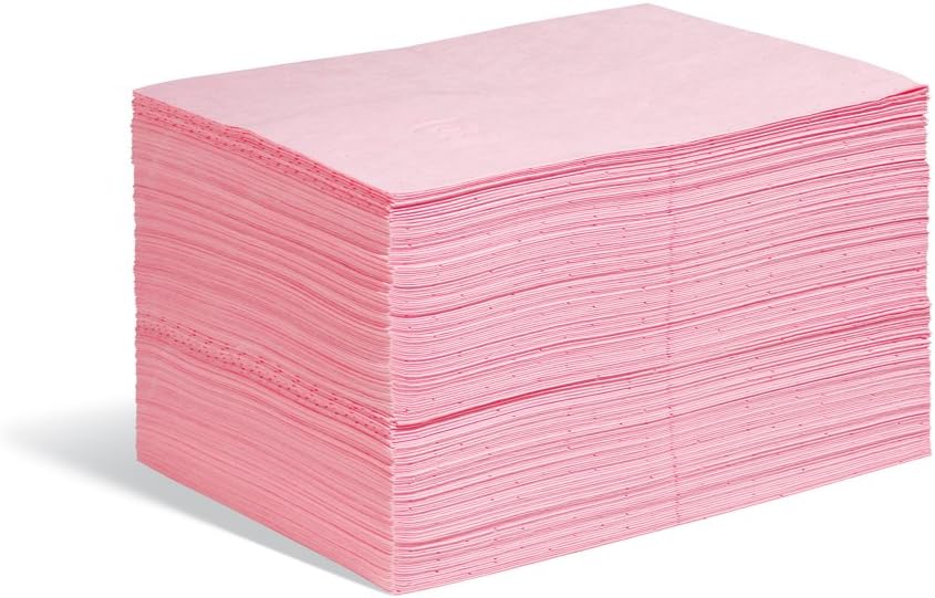 PIG Hazmat Chemical Absorbent Mat Pads - 200 Pads per Bag - 15" W x 20" L - Absorbs up to 14 oz. per Pad - MAT302