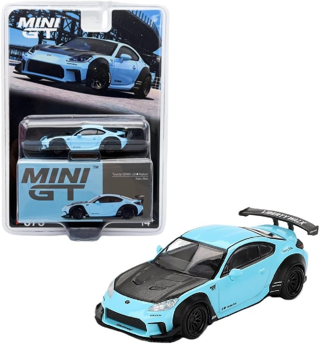 Diecast Model Car Compatible with Mini GT 1:64 Toyota GR86 HKS Type R ADVAN 2022 Tokyo Auto Salon Limited Edition MGT00956