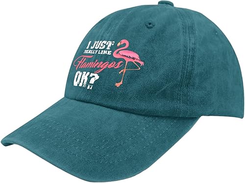Vista 15 de Gorras de béisbol I Just Really Like Flamingo Ok Gorra de béisbol para hombre, divertida gorra de béisbol de mezclilla ajustable