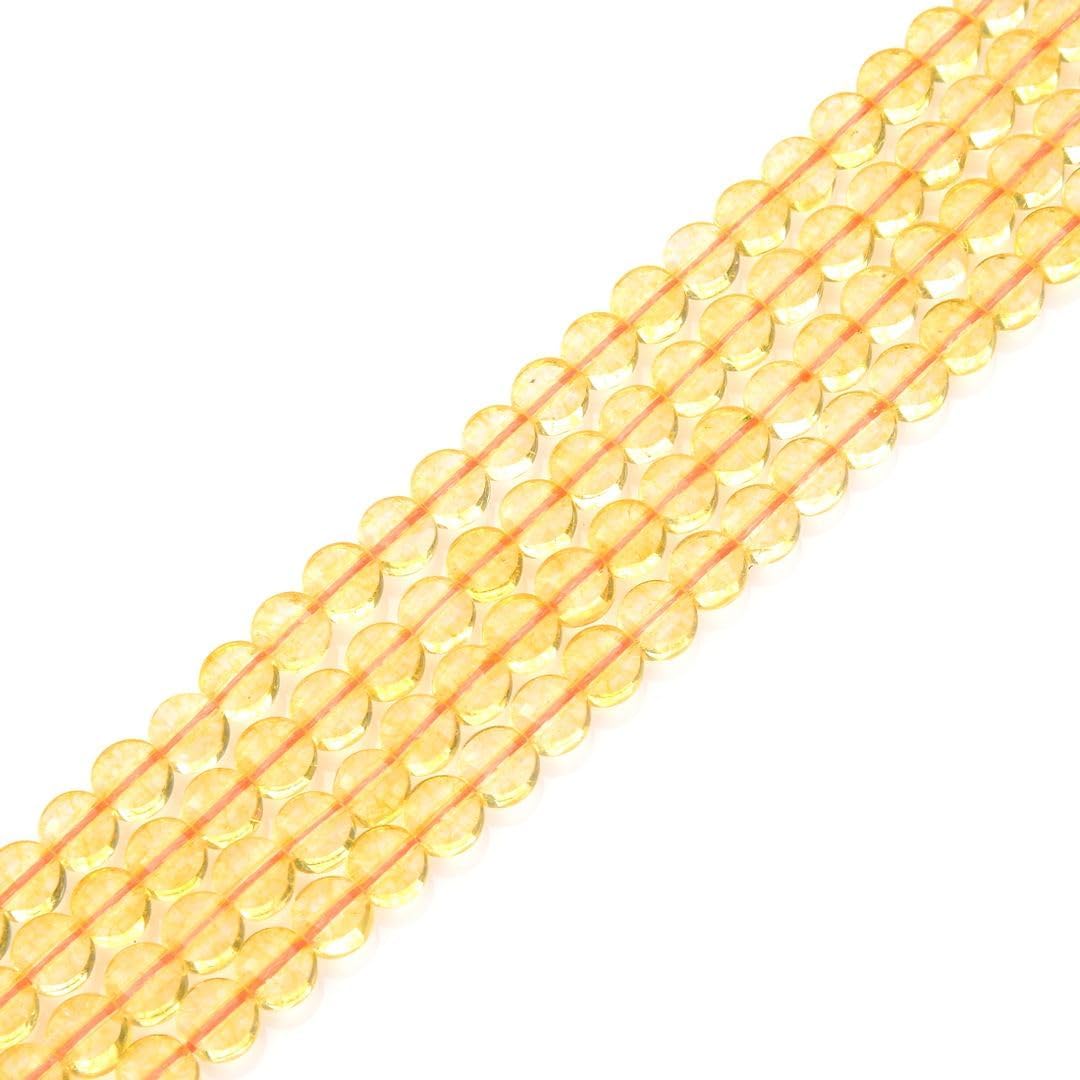 Adabele 45 Inch Natural Citrine Yellow Crystal Gemstone 6mm Faceted Flat Round Coin Loose Beads Gem Stone Spacer (180-195pcs) for Jewelry Making GZ13-1