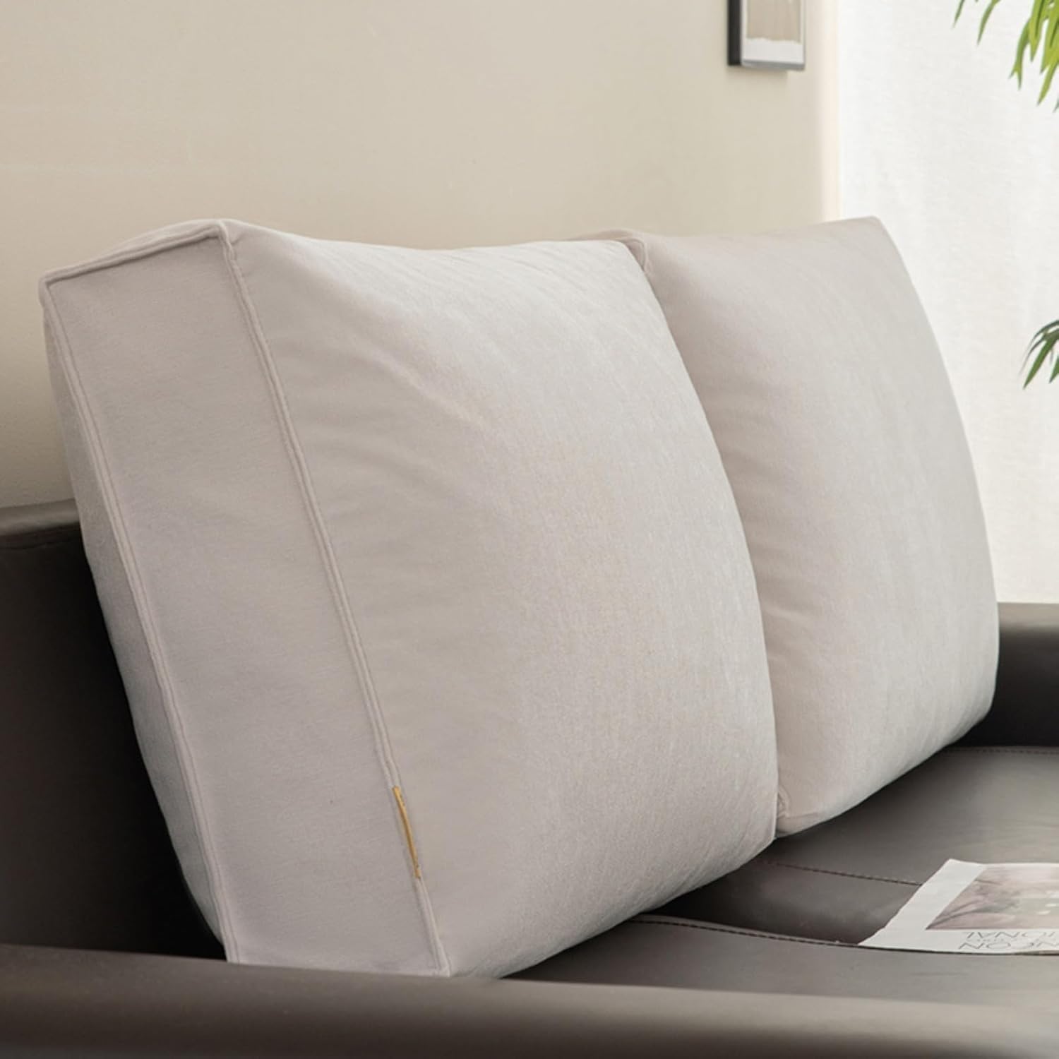 Coussin dossier canapé blanc 100cm grand oreiller lombaire de lit amovible