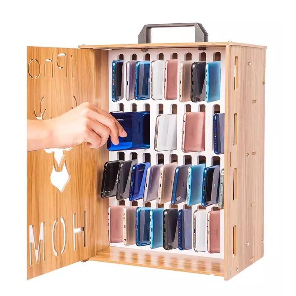 Casier De Rangement Mural 36 Emplacements Pour Téléphones - Boîte En Bois Verrouillable Pour école/bureau