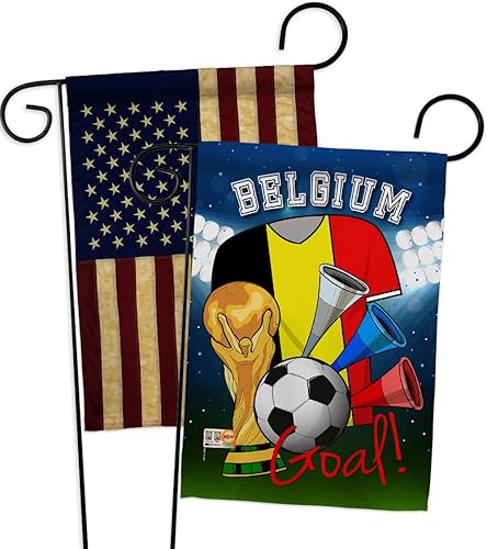 Banderas belgas de la Copa Mundial de la FIFA, paquete de pancartas de bandera estadounidense, arte de pared para patio, césped, jardín, decoración