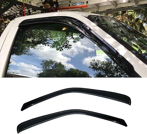 Puermto 92503 Visera de ventana lateral, 2 unidades de cinta de canal exterior en humo oscuro, deflectores de viento, visor de ventana de buen