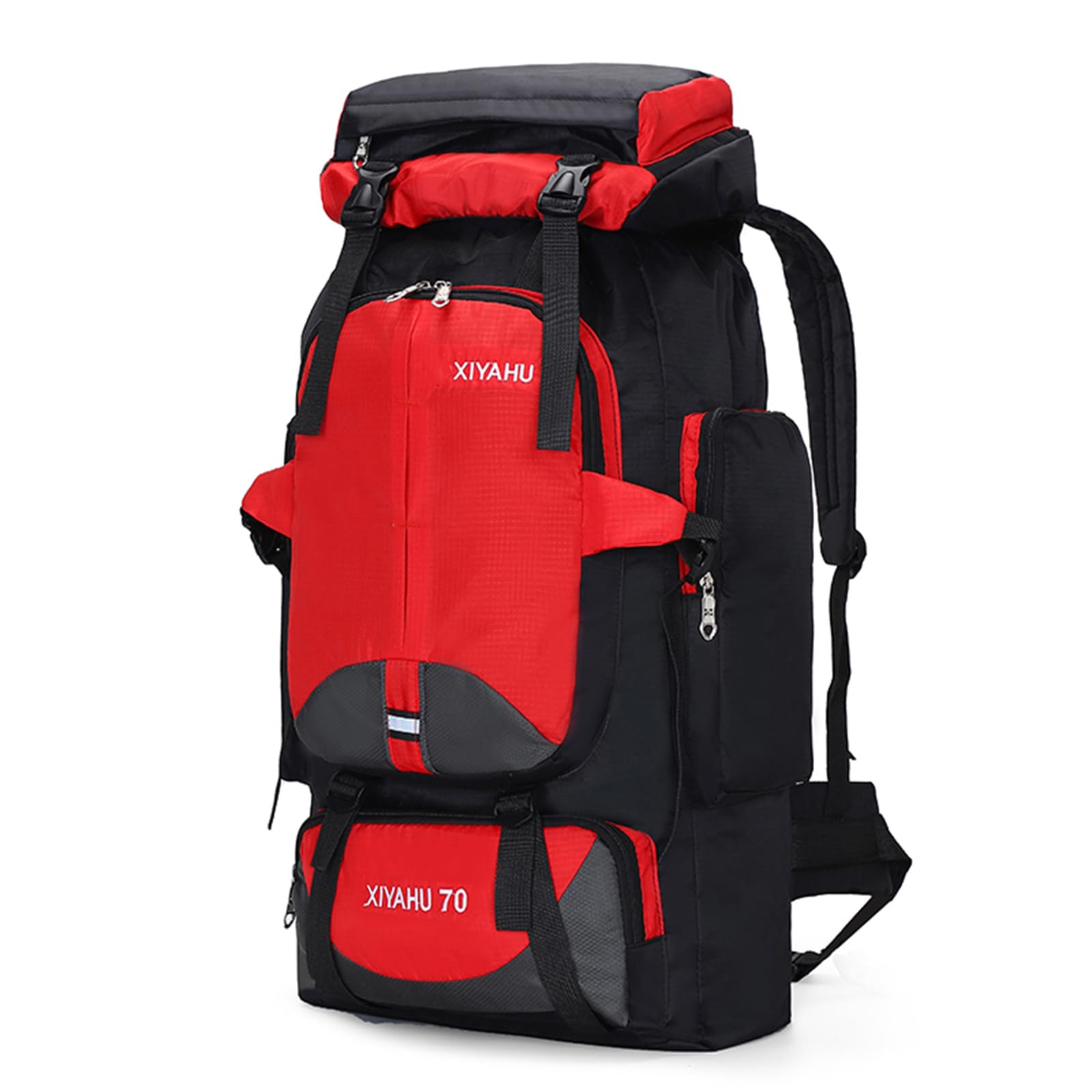 CINGHI LUSSO Hiking Backpack 70L Rucksack for Men Women Large Backpack for Travelling Camping Waterproof Backpack Lightweight Outdoor Bags Travel Back Pack (Red)