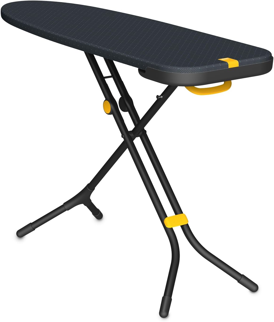 Joseph Joseph Glide Plus Large Ironing Board 135 x 45cm with Compact Adjustable Legs and Integrated Heat Resistant Steam Iron Rest, Anti-drip super absorbent Cotton cover, Black/Blue