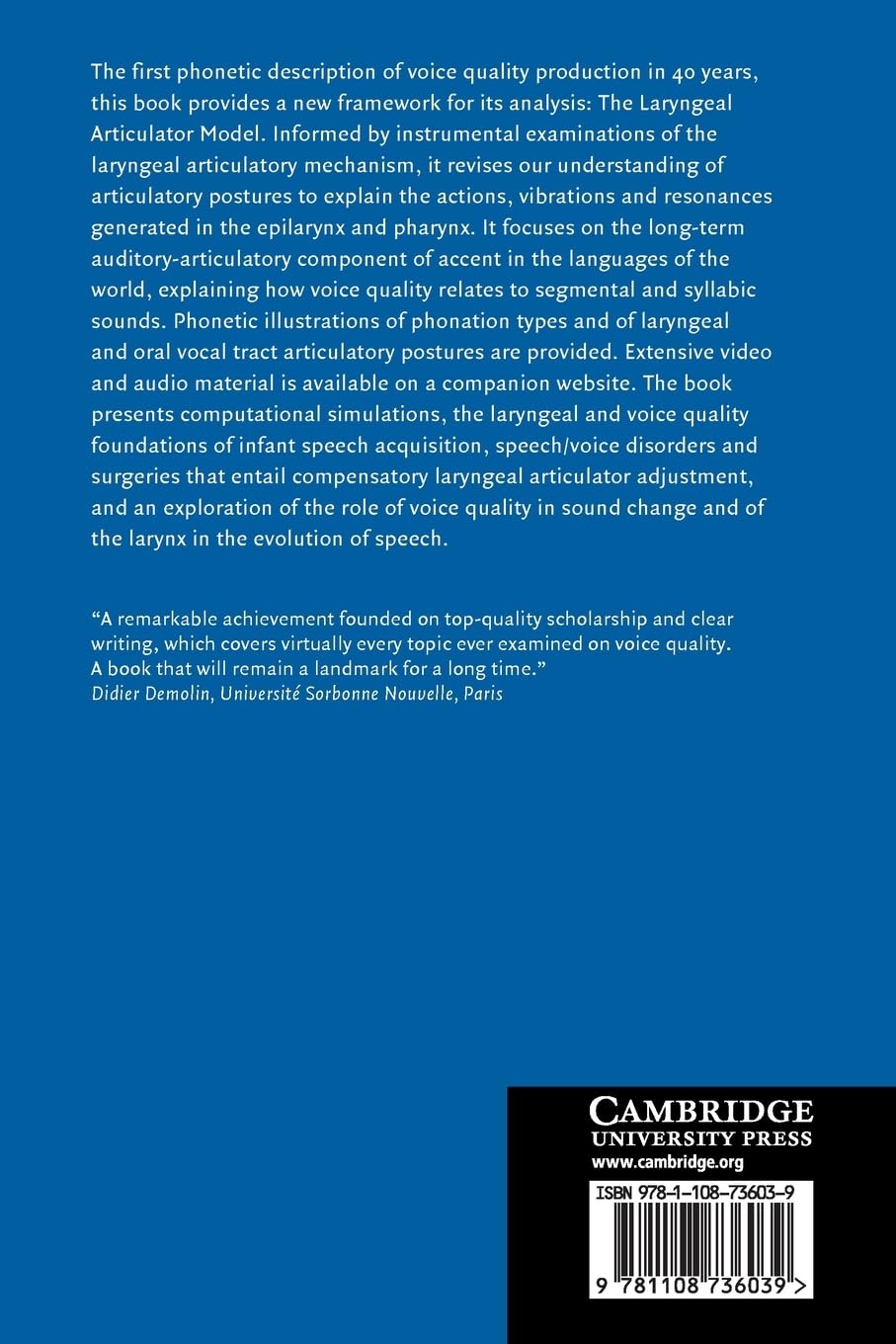 Voice Quality: The Laryngeal Articulator Model: 162