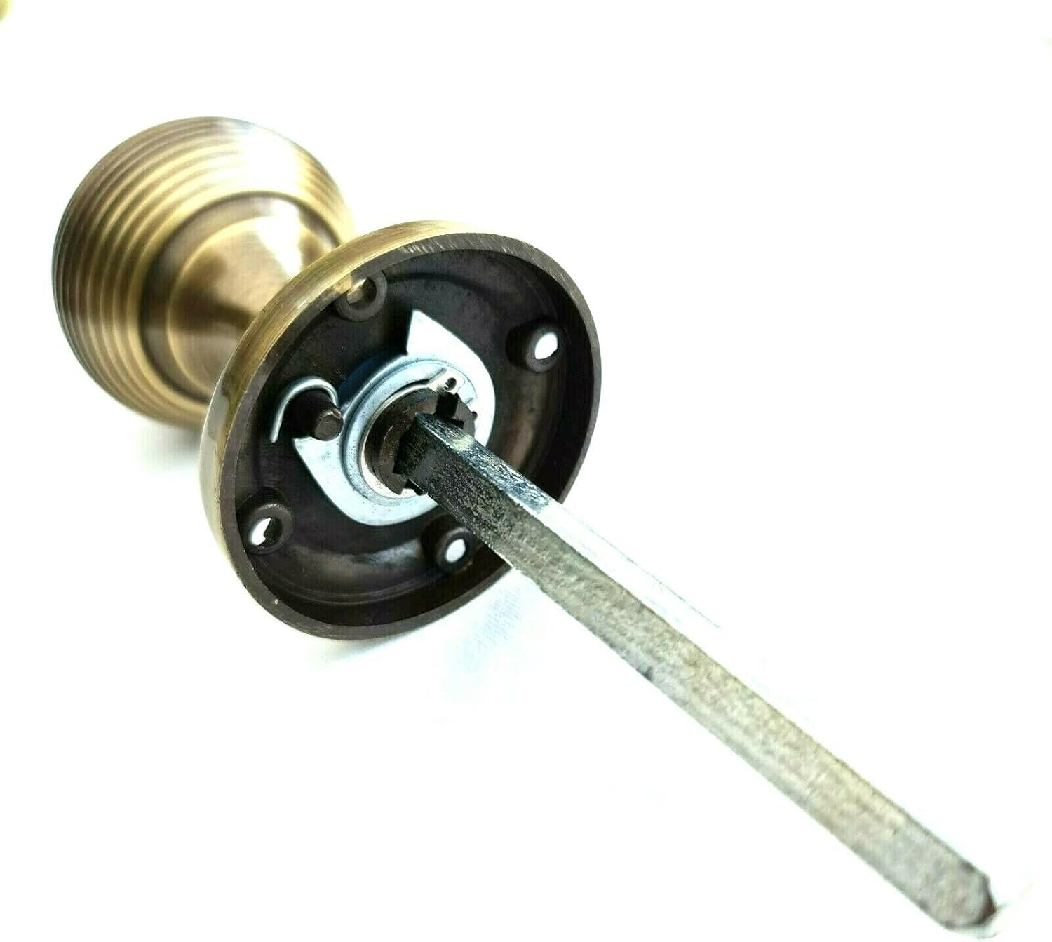 Antique Solid Brass Door Knobs Victorian Queen Anne Reeded Beehive Pull Handles Mortice Lever