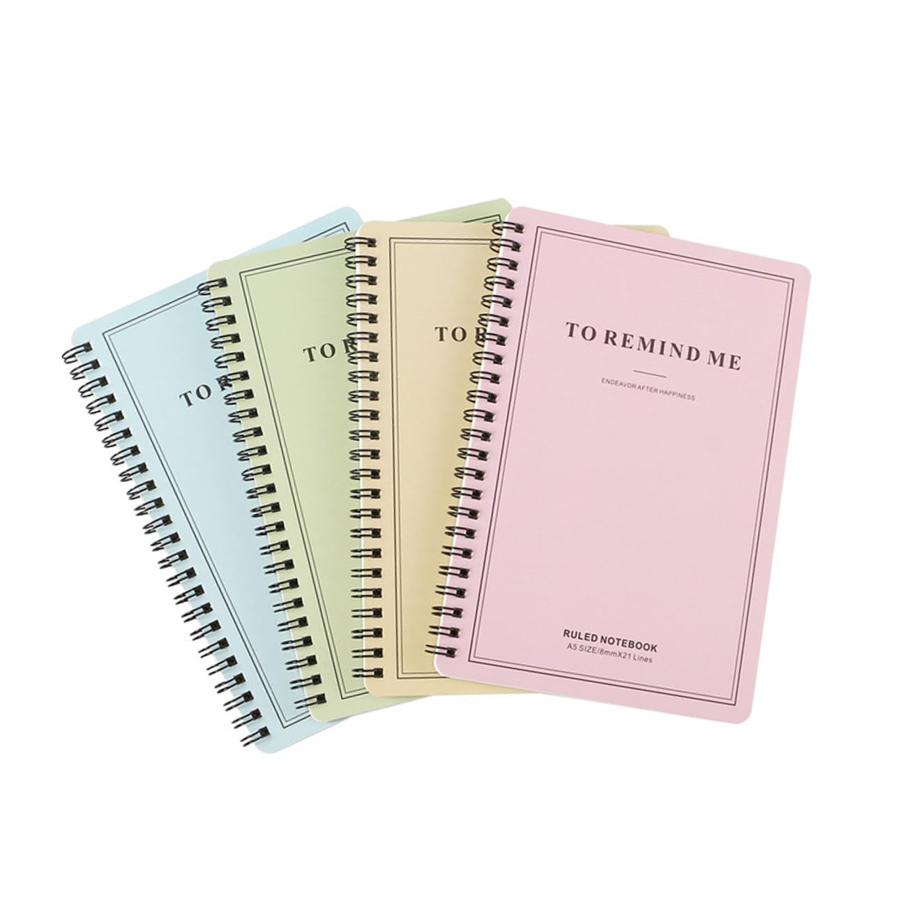 PLAFOPE 4 pièces Lot de Cahiers à Spirale pour Étudiants et Voyageurs Papier Épais à Écriture Lisse Carnets Journal et Bloc-notes Polyvalents pour Notes Journaux et Plans Hebdomadaires
