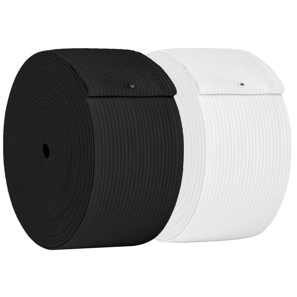 AUYAO Elastic Bands for Sewing Flat Elastic Wide Bands Stretchable Waistband Tape Elastic Cord Elastic Sewing Bands Sewing Elastic Ribbon Flat Elastic Roll for Wigs Waistband Pants DIY(4cm Wide)