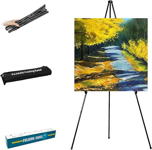 PUJIANG Caballete para carteles, caballetes de 63 pulgadas para mostrar imágenes, caballetes de exhibición para carteles de boda, caballete de pie