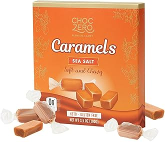 ChocZero Sugar Free Caramels - Keto Candy - All Natural, Soft and Chewy - Low Carb Snack (3.5oz Box)