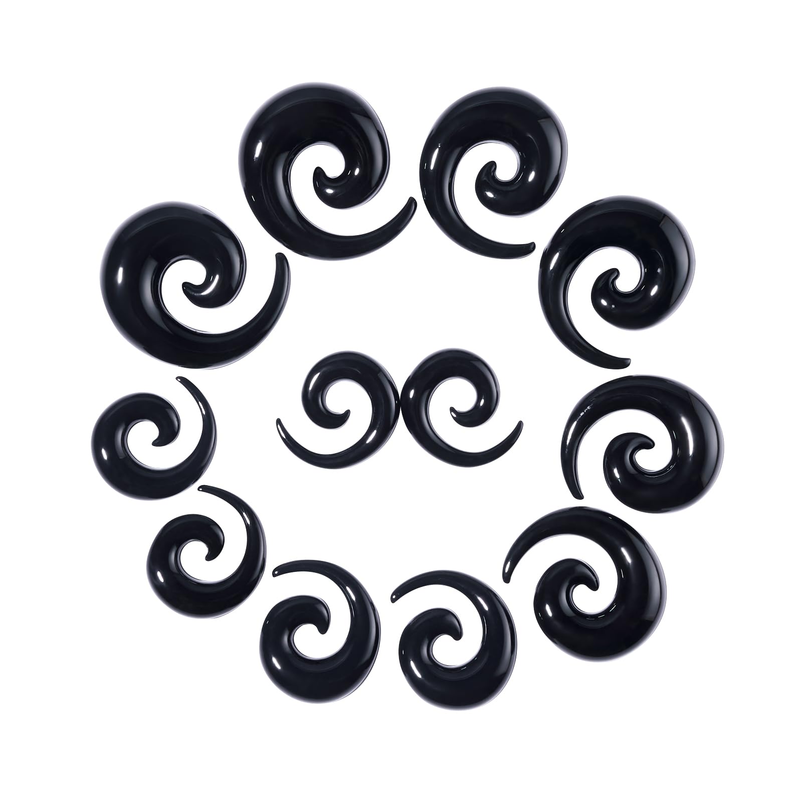Longbeauty Set di 12 dilatatori per orecchio, 10 mm, 20 mm