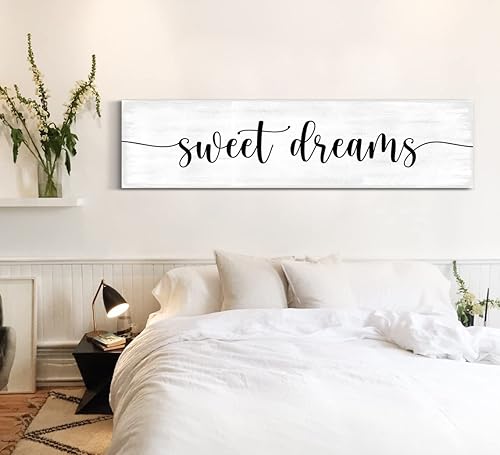 NATVVA Cartel de Sweet Dreams para pared, pintura en lienzo, póster de citas para dormitorio principal, sobre la cama, regalo para parejas, sin marco