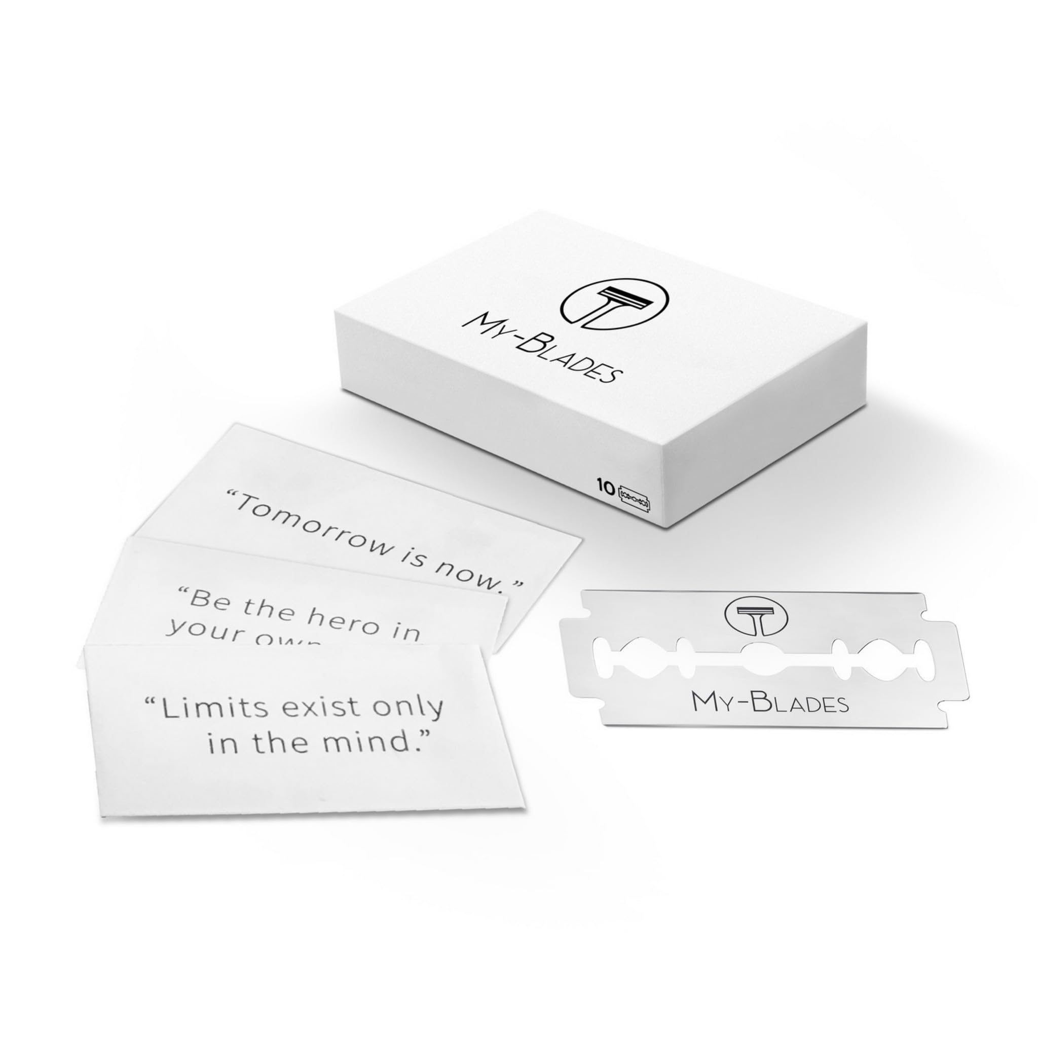 My-Blades® Premium Rasierhobel Set mit 10 Rasierklingen – Metallgriff, Butterfly-Sicherheitsverschluss, Geschenkbox, ideal für Anfänger