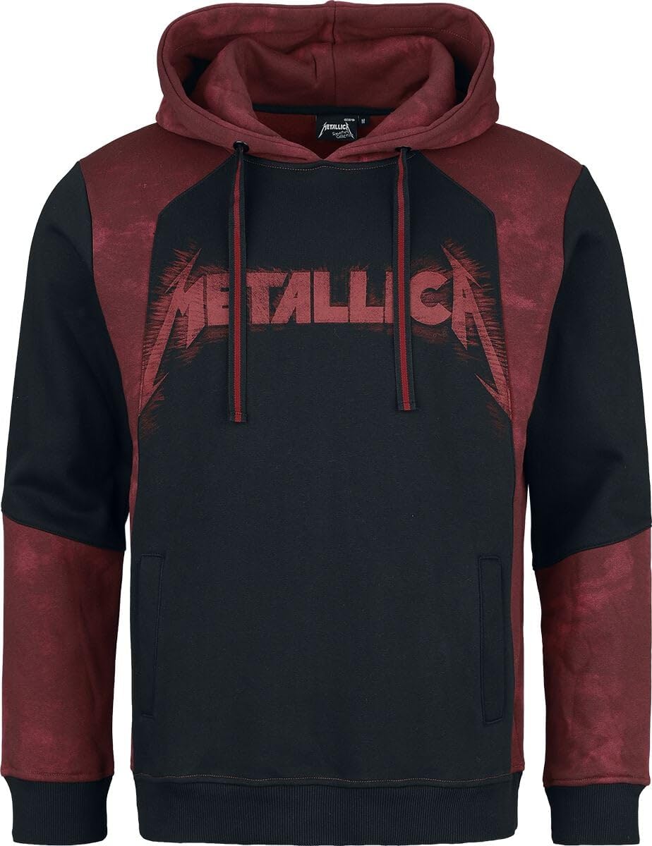 Metallica EMP Signature Collection Uomo Felpa con Cappuccio Nero/Rosso